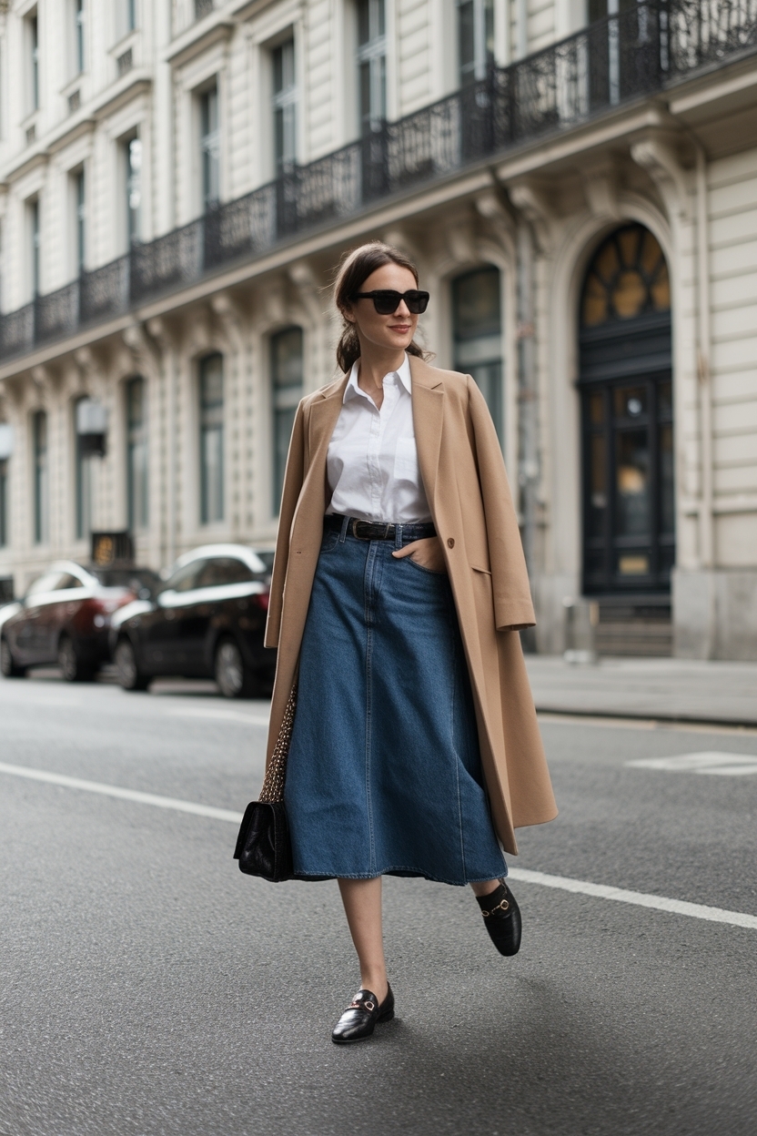 Loafers for Women Outfit Skirt Denim: Effortless Elegance outfit idea