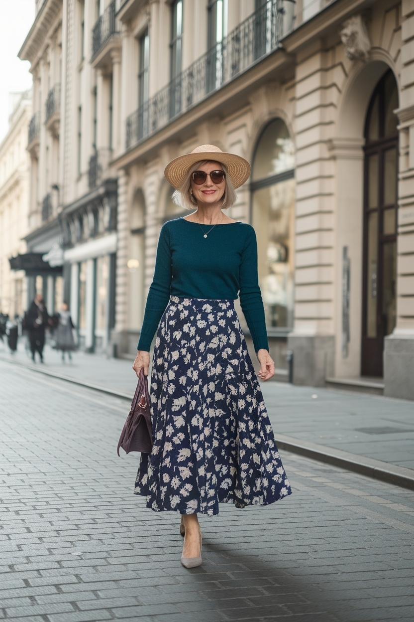 Long Skirt Outfits for Women Over 50: Elegant Options outfit idea