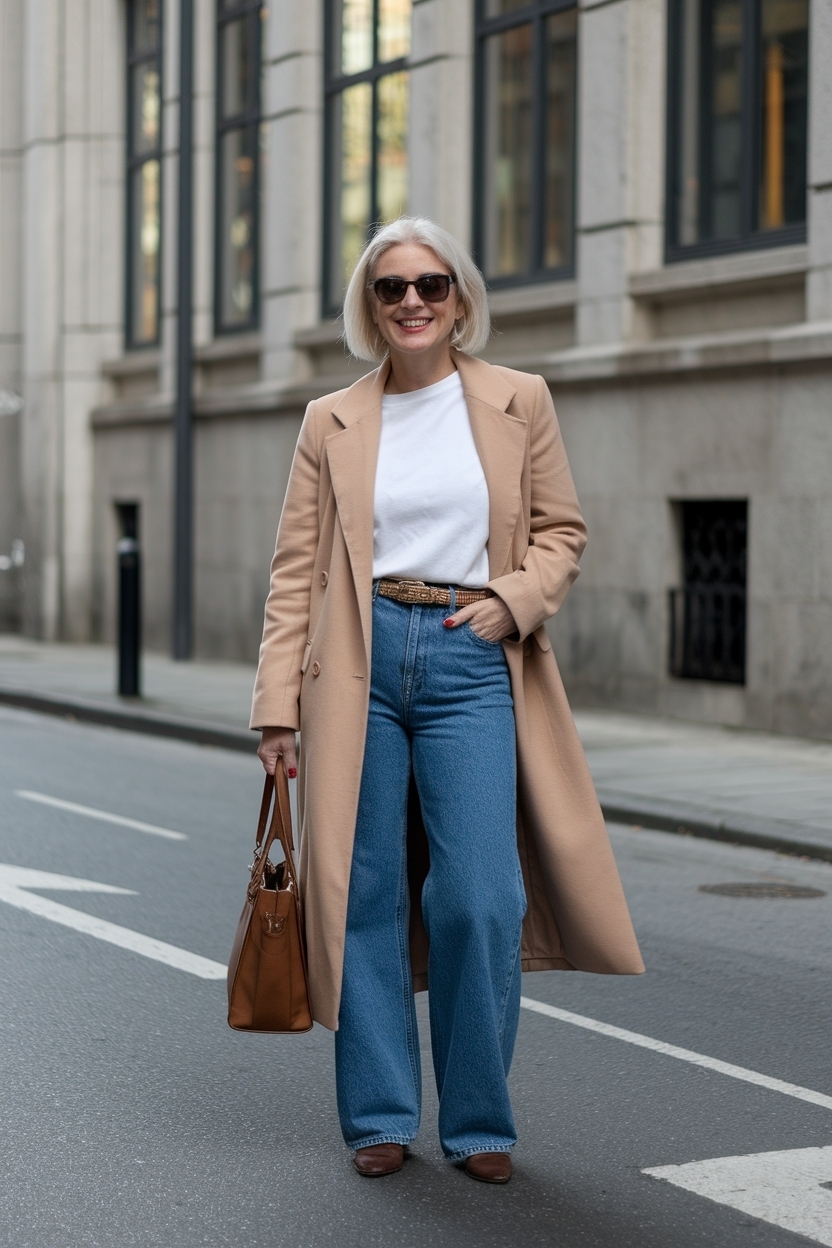 Loose Jeans Outfit for Women Over 40: Effortless Elegance outfit idea