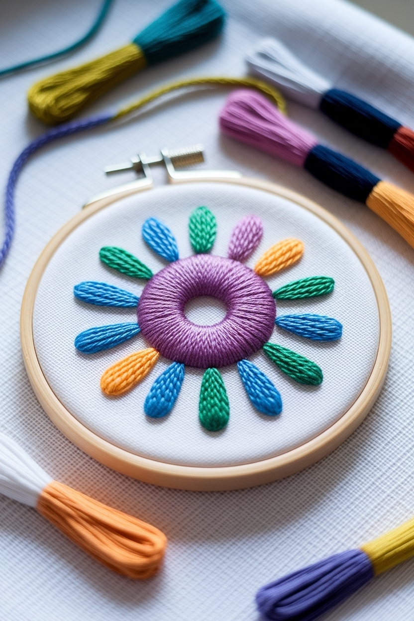 Macro Shot of Embroidery Thread and Hoop: Crafting in Focus outfit idea