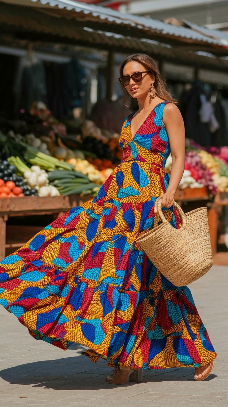 Maxi Ankara Dresses: Stylish Choices for Summer outfit idea