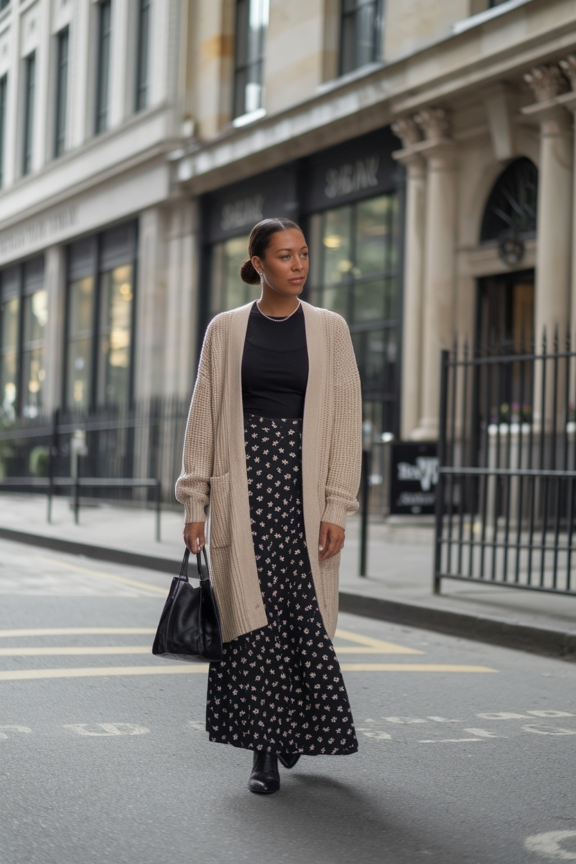 Maxi Cardigan Outfit Black Women: Flowing Fashion Statements outfit idea