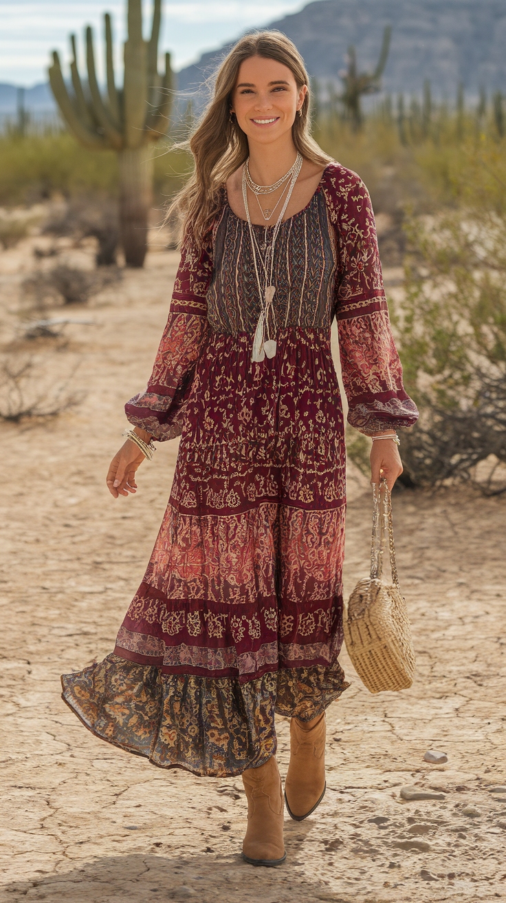 Elevate Your Look with Maxi Dresses with Sleeves outfit idea