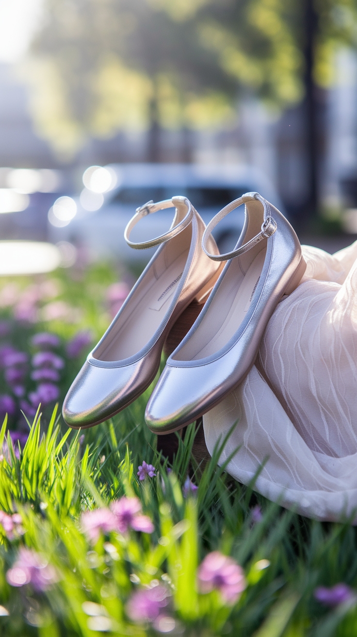 How to Rock Metallic Ballet Flats This Season outfit idea