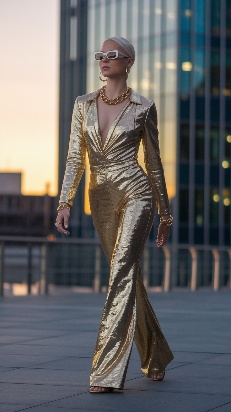 Styling Your Metallic Gold Outfit for Any Occasion outfit idea
