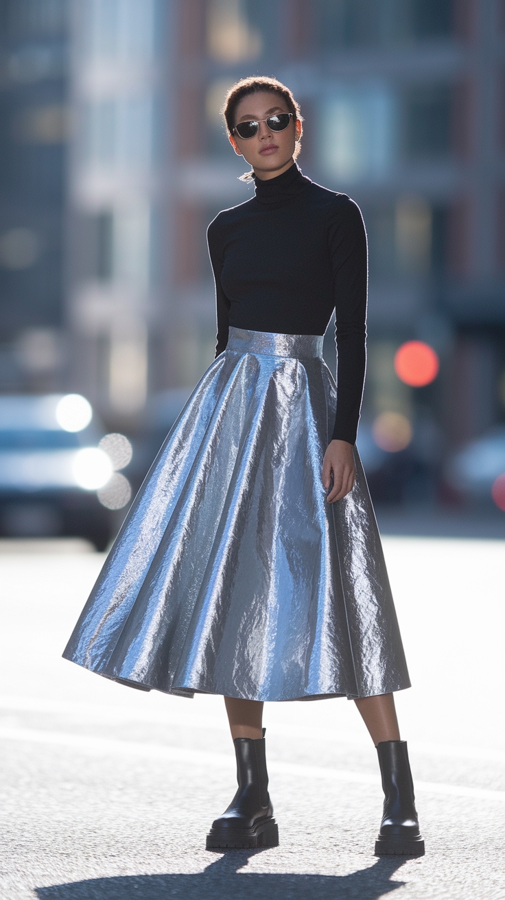 H2: Styling Tips for a Metallic Midi Skirt Outfit outfit idea