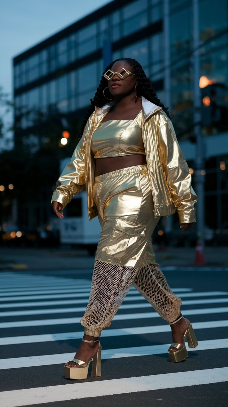 Stunning Metallic Outfits Black Women Will Love to Wear outfit idea