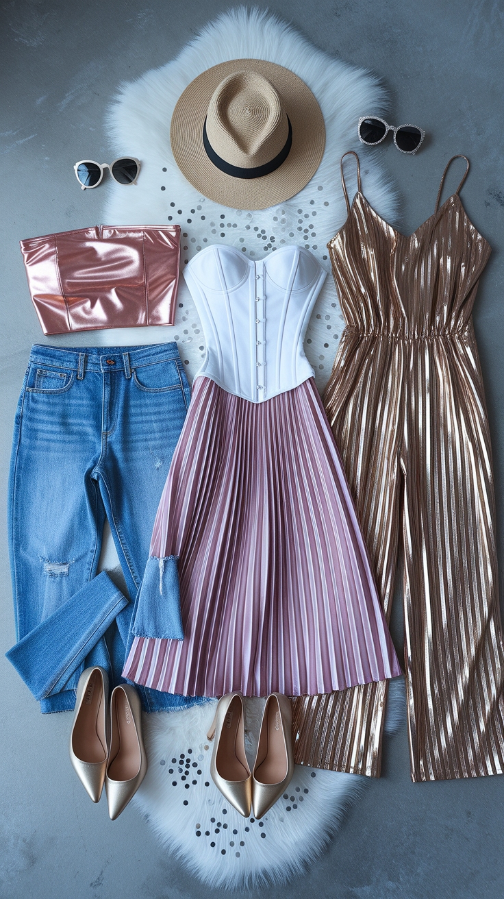 Trendy Metallic Outfits Women Should Try This Year outfit idea