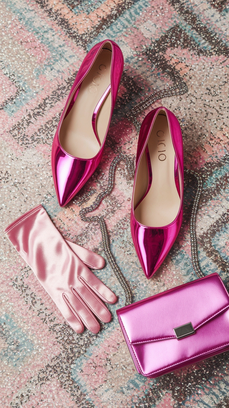 Stylish Choices for Metallic Pink Heels Outfit Lovers outfit idea