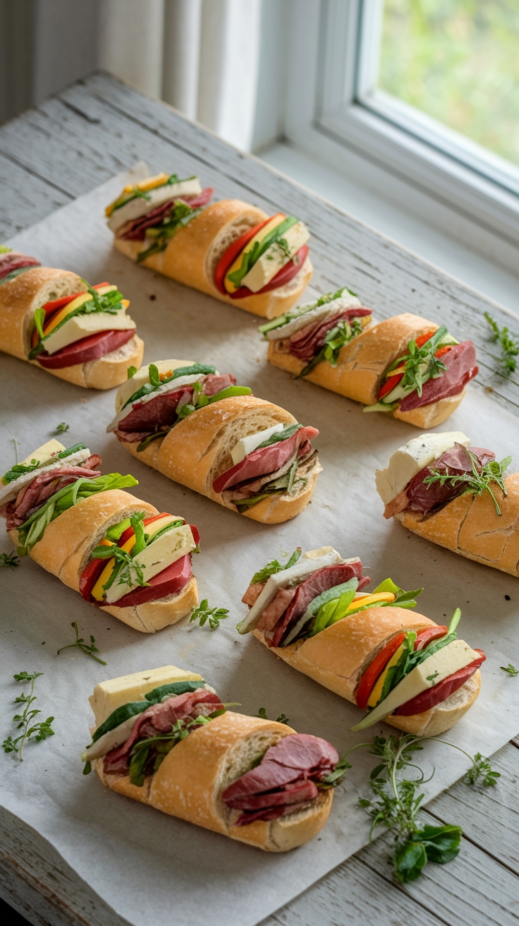 Delicious Mini Baguette Sandwiches for Stylish Events outfit idea
