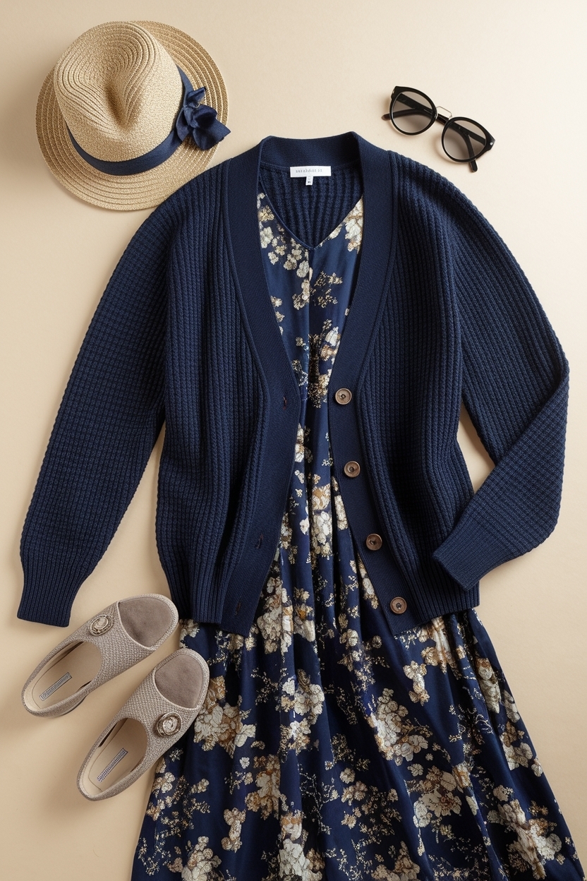 Navy Blue Cardigan Outfit for Women: Stylish Layering Tips outfit idea