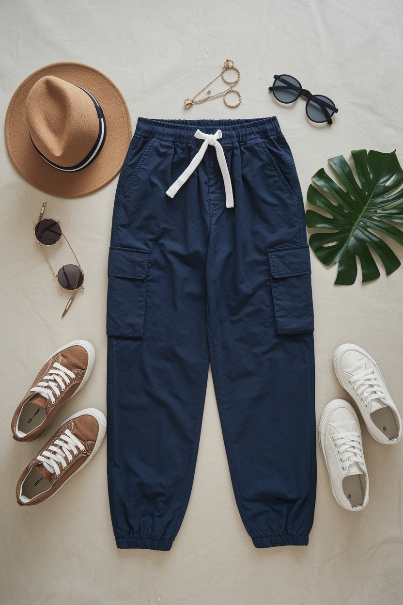 Navy Blue Cargo Pants Outfit for a Polished Look outfit idea