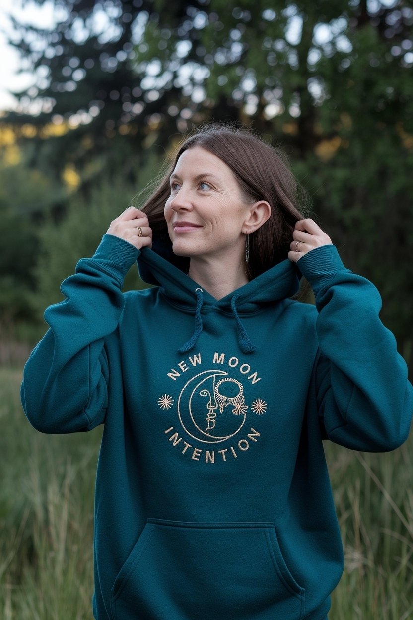 New Moon Intention Embroidered Hoodie: Embrace the Spirit outfit idea