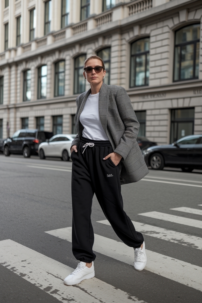 Casual Outfit Ideas with Black Sweatpants for Relaxation outfit idea