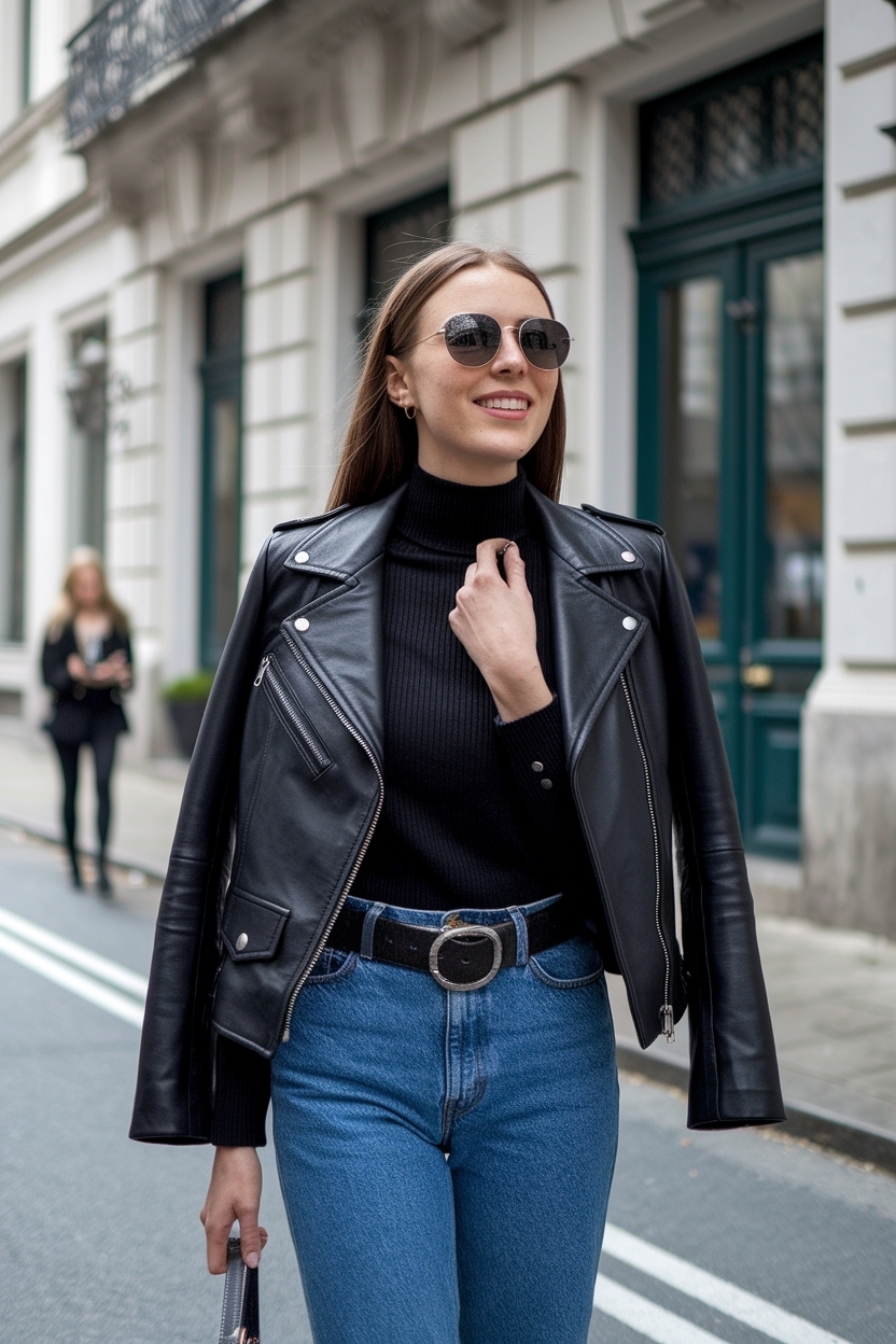 Chic Outfit Ideas with Leather Jacket for Every Occasion outfit idea