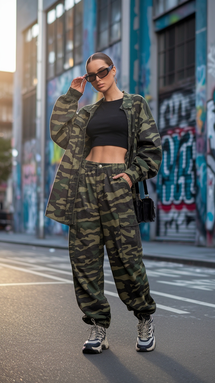Outfit Inspo Camo Pants: Edgy and Fashion-Forward outfit idea