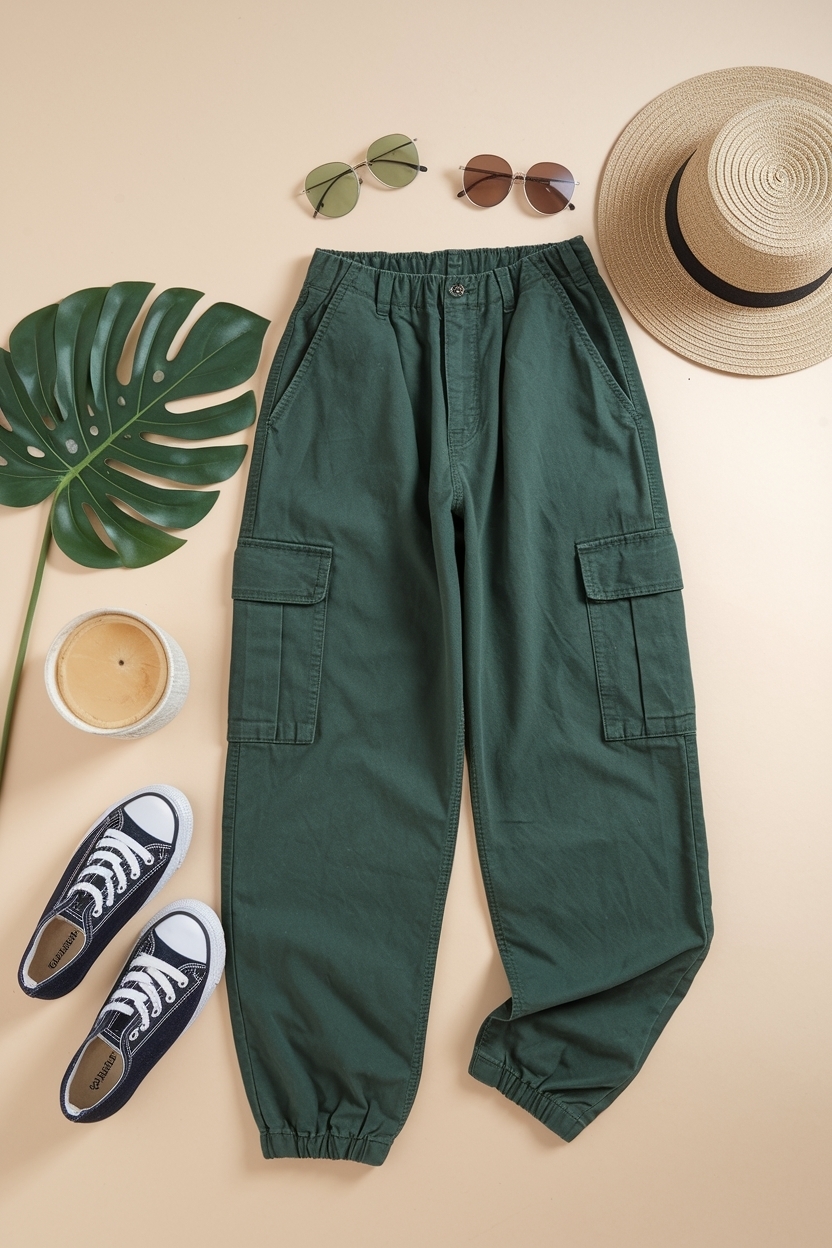 Inspiring Outfit with Green Cargo Pants for All Styles outfit idea