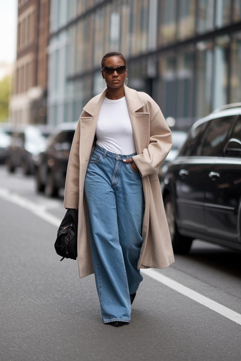 Trendy Oversized Jeans Outfit Black Women for Casual Days outfit idea