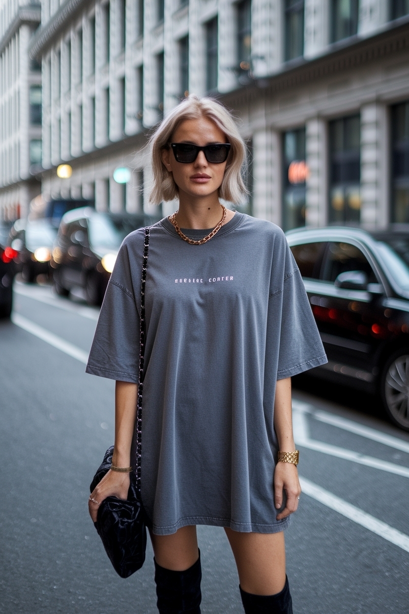 Perfect Oversized T-Shirt Outfit for Women Night Out outfit idea
