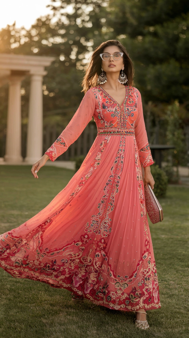 Pakistani Party Wear Maxi Dresses to Embrace Culture outfit idea