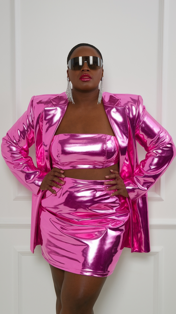Creating a Pink Metallic Outfit for Black Women’s Style outfit idea