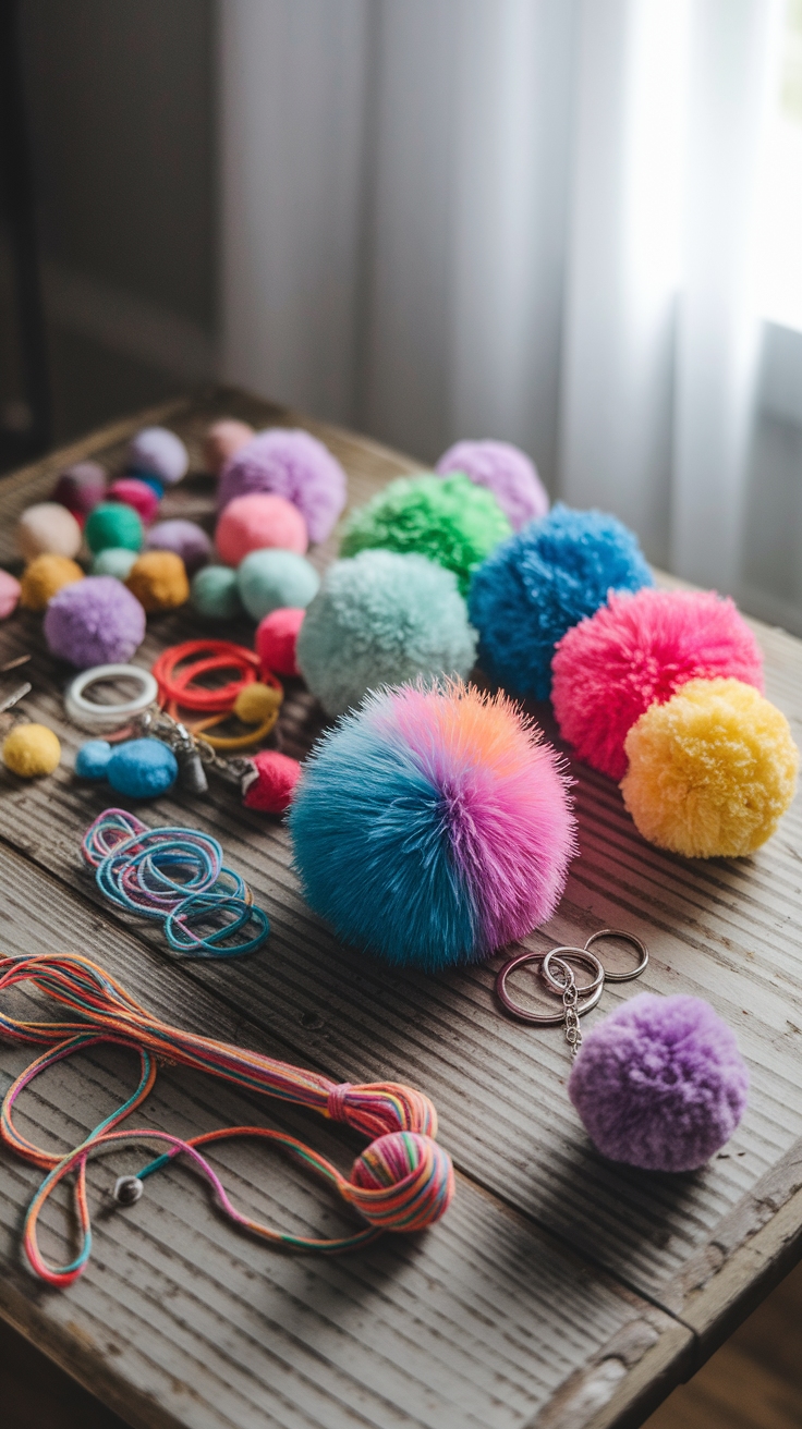 Pom Pom Keychain DIY: Fun and Functional Accessory outfit idea