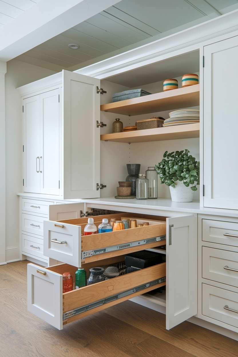 Pull Out Drawers in Cabinets for Organized Living outfit idea
