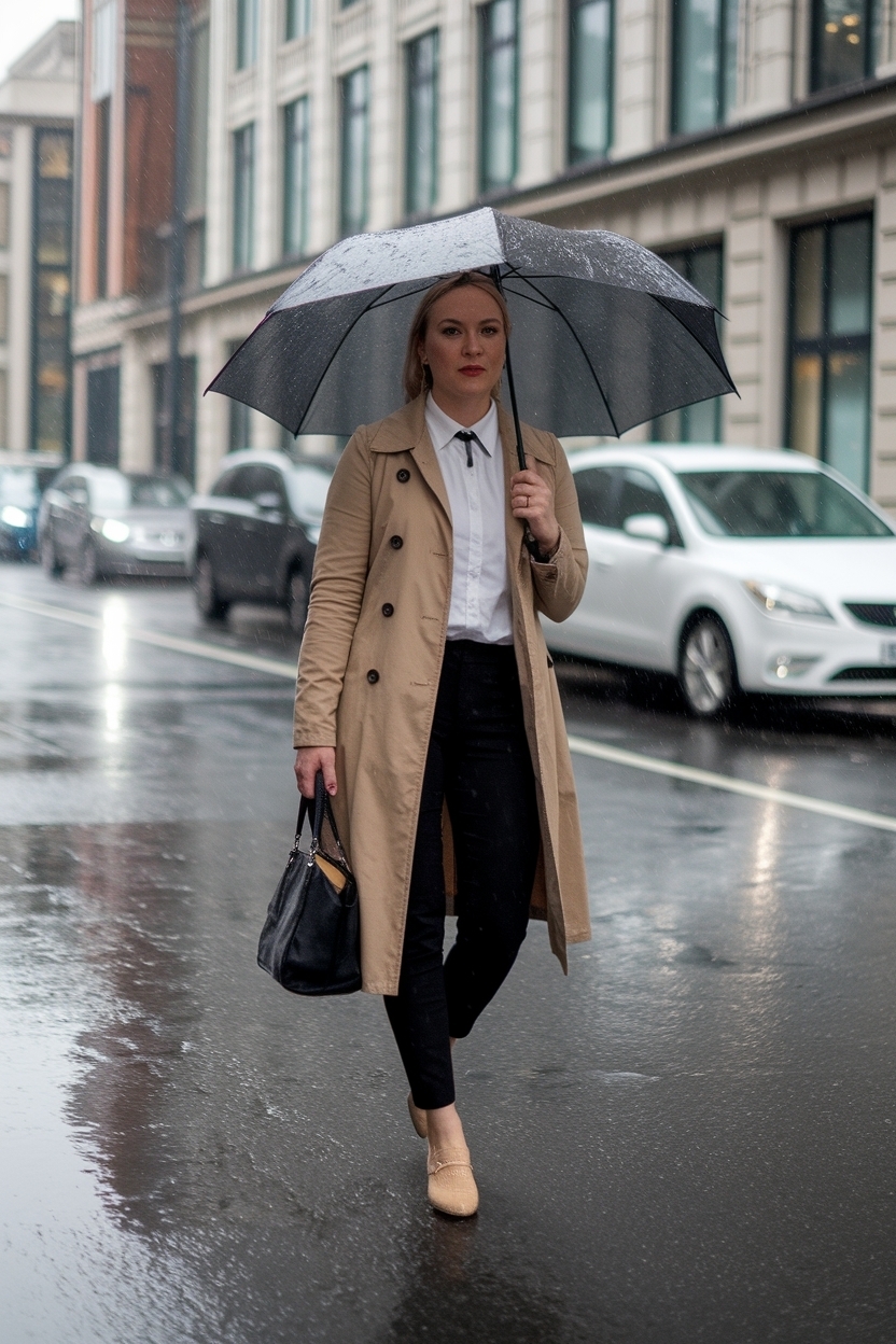 Rainy Day Outfit for Work: Chic Looks for the Office outfit idea