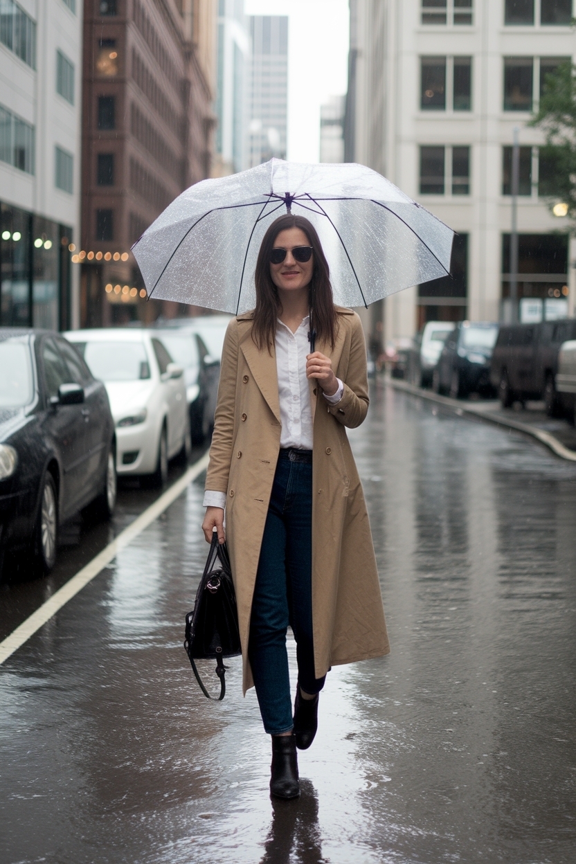 Best Rainy Day Outfit for Work Office This Season outfit idea
