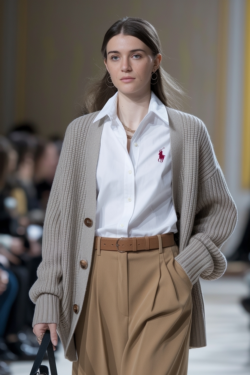 Ralph Lauren Women Cardigan Outfit: Elegant Layering Options outfit idea
