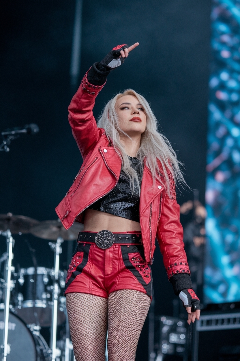 Red and Black Concert Outfit: Stand Out in Style outfit idea