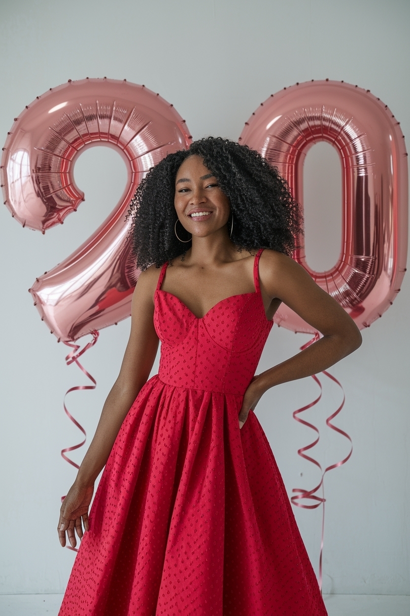 Bold and Beautiful: Red Birthday Dress Black Women Wear outfit idea