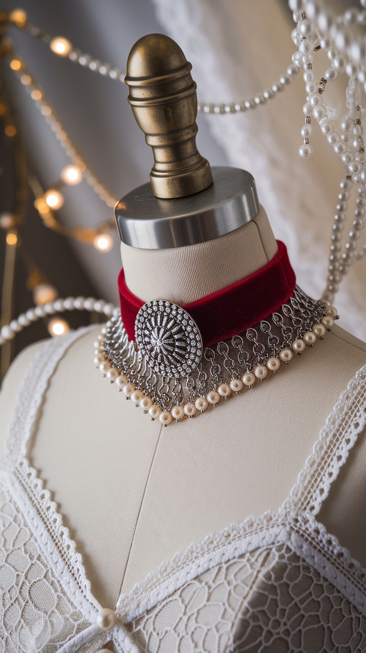 Accessorizing Your Outfit with a Red Choker Necklace outfit idea