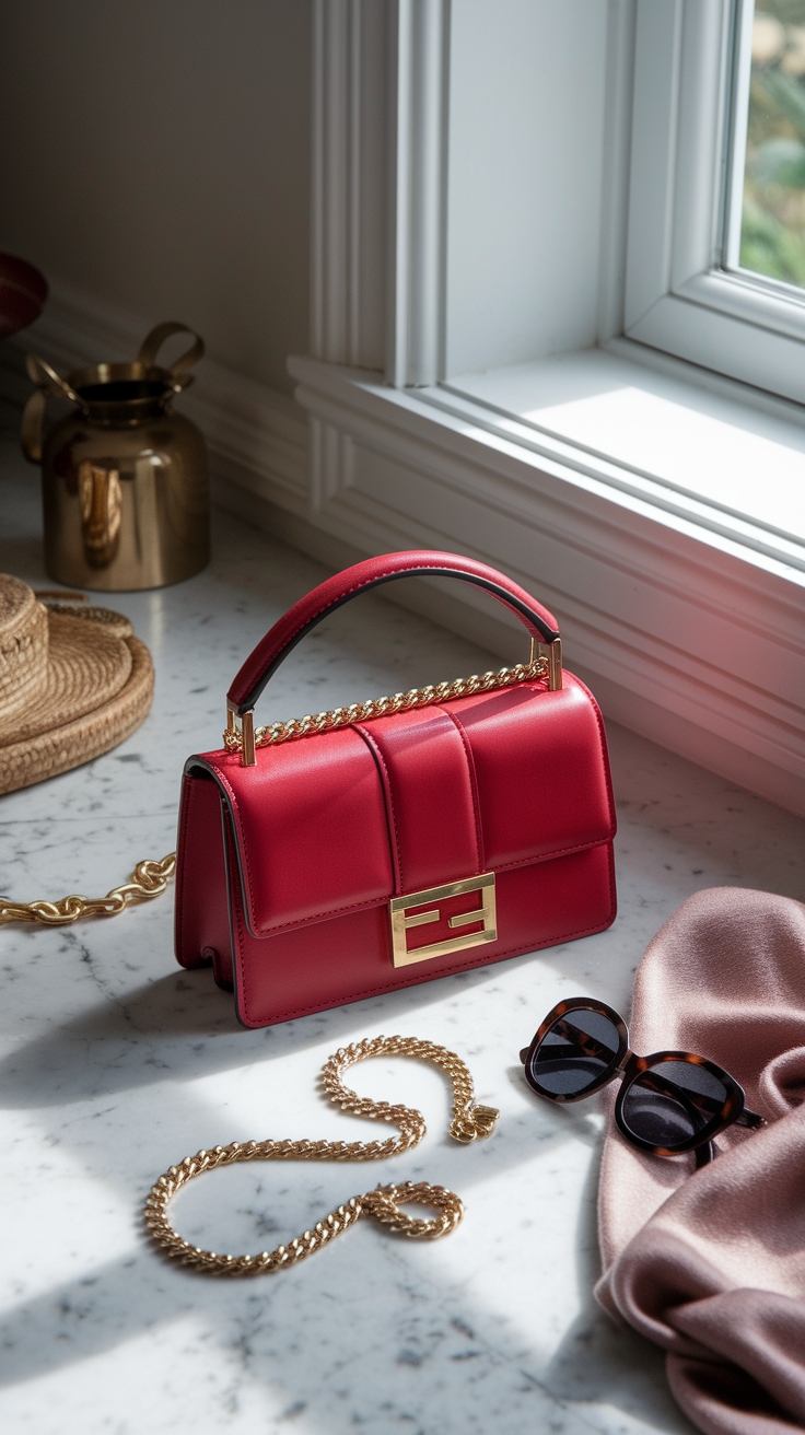 The Allure of the Red Fendi Baguette Bag outfit idea