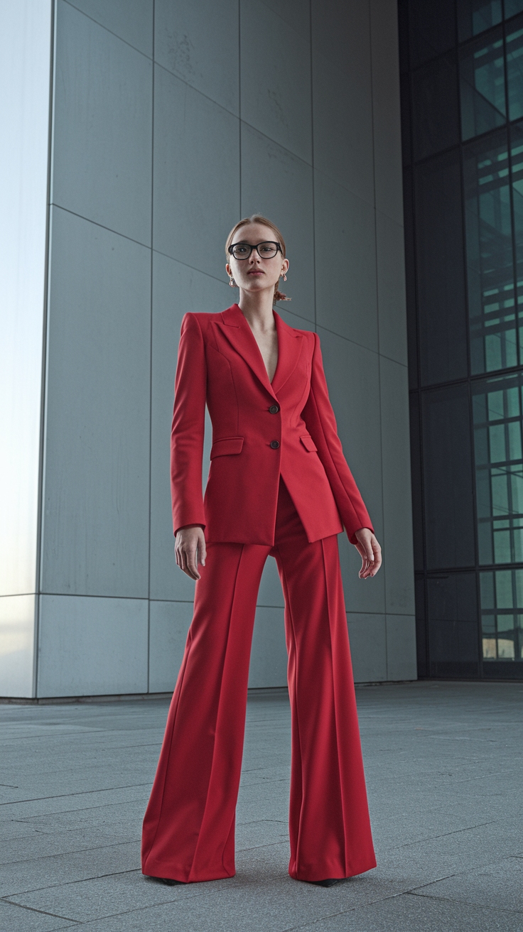 Sophisticated Red Formal Suit for Women to Impress outfit idea