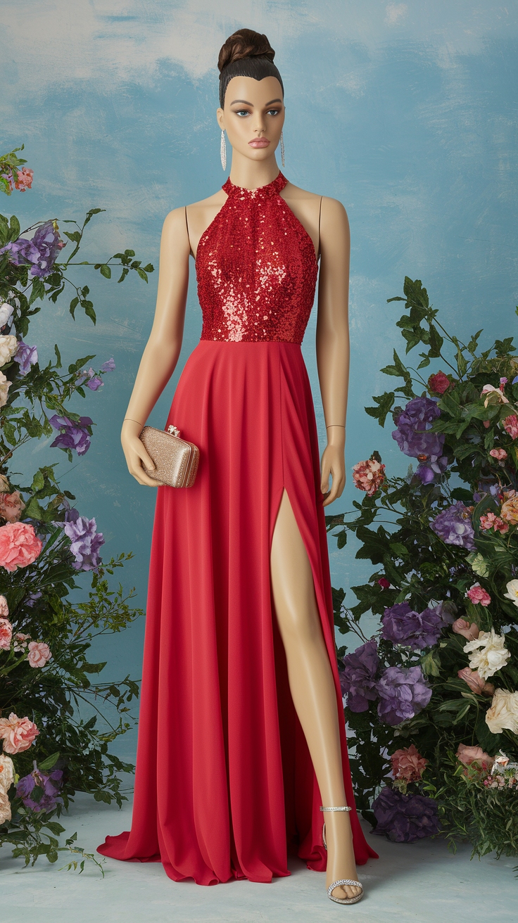 Stunning Red Halter Prom Dress Styles You