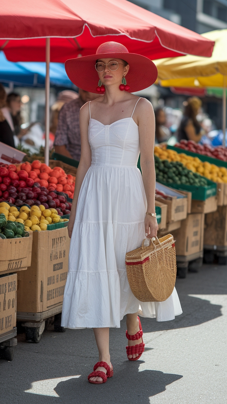 Trendy Red Hat Outfit Summer: Accessorize with Flair outfit idea
