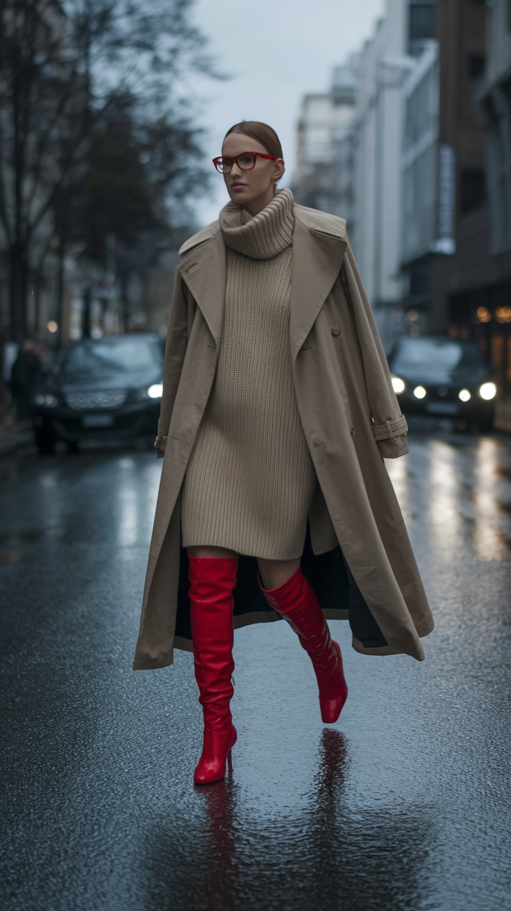 Red Long Boots Outfit: Effortlessly Stylish Choices outfit idea