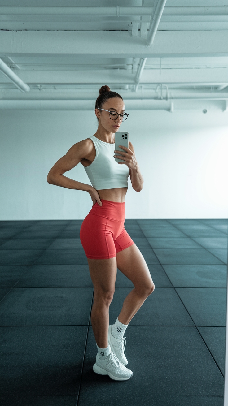 Casual Red Lulu Shorts: Summer Comfort in Style outfit idea