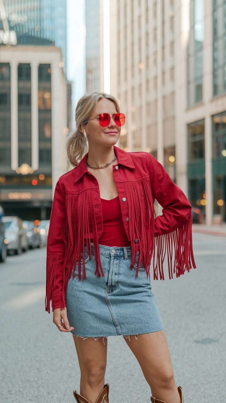 Edgy Red Nashville Outfit for a Night on the Town outfit idea