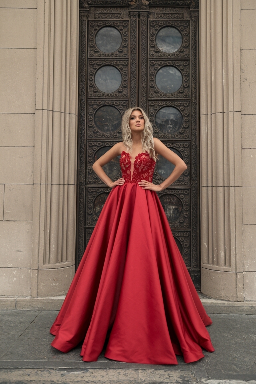 Red Prom Dresses Long Elegant: Dazzle with Bold Romance outfit idea