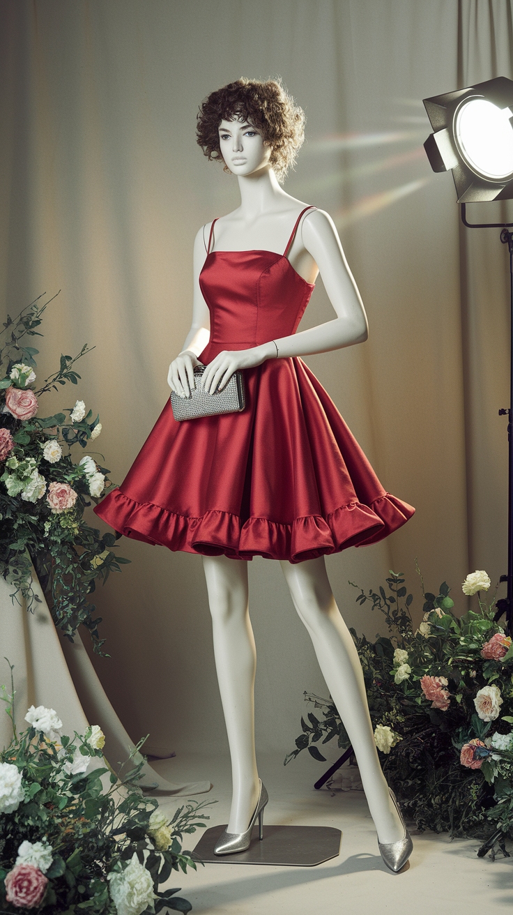 Rocking a Fun Red Short Gown for Parties outfit idea