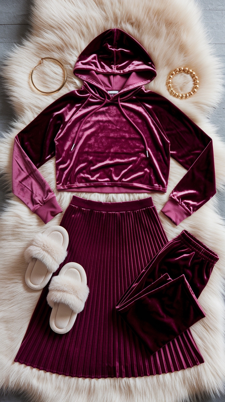 Glam Up with Red Velvet Clothes for Special Occasions outfit idea