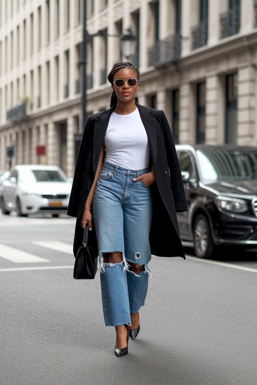 Ripped Jeans Outfit: Black Women’s Fashion Trends outfit idea