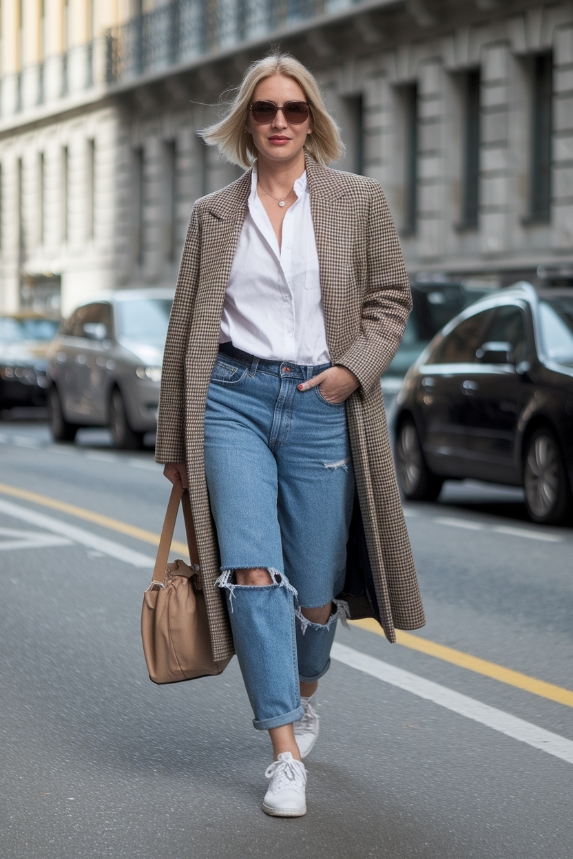 Ripped Jeans Outfit Women Over 40: Edgy and Stylish Choices outfit idea