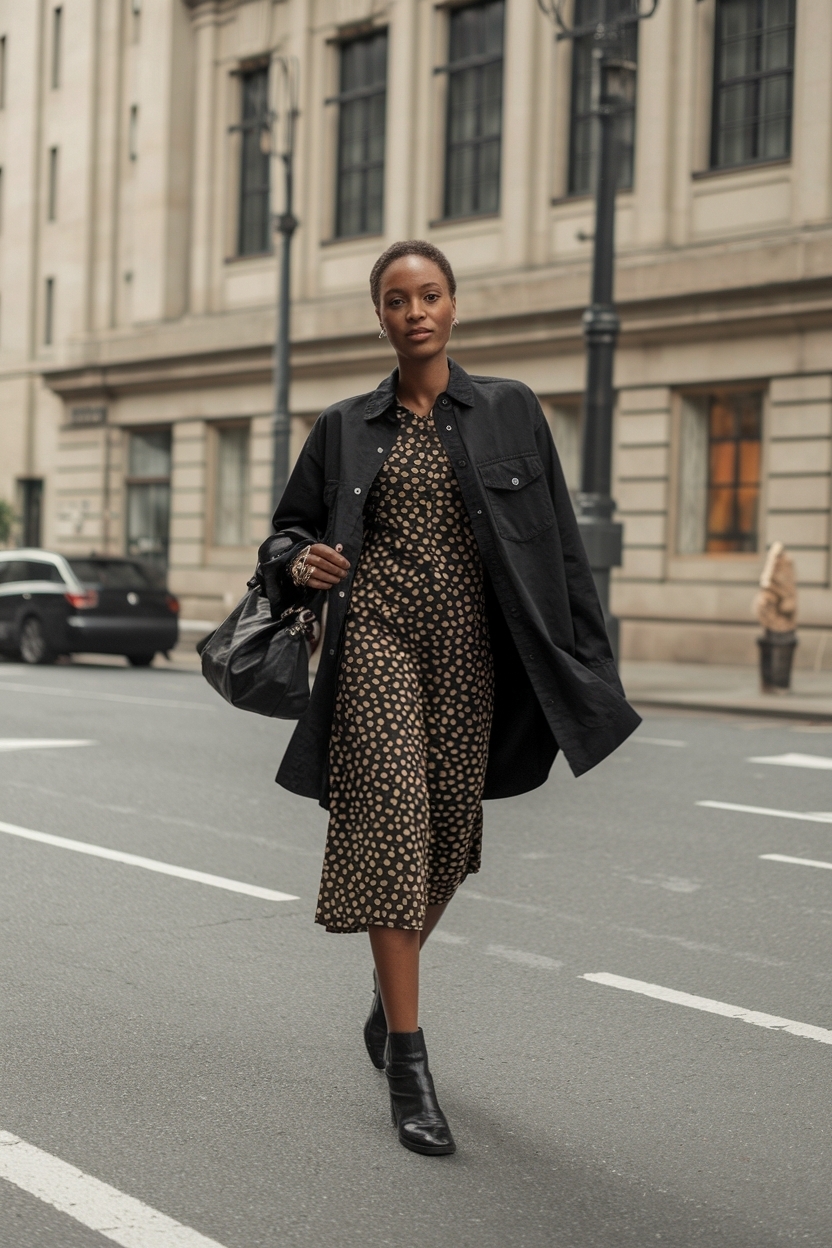 Shirt Over Dress Outfit Black Women: Versatile Layering Styles outfit idea