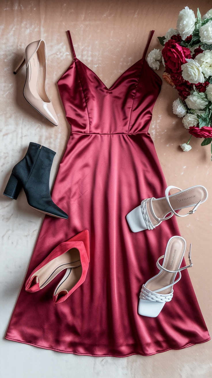 Shoes to Wear with Red Dress: Complete Your Look outfit idea