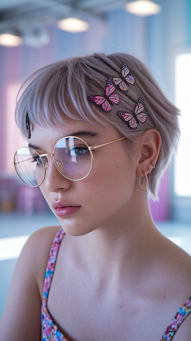 Short Hair Butterfly Clips: The New Trend Accessory outfit idea
