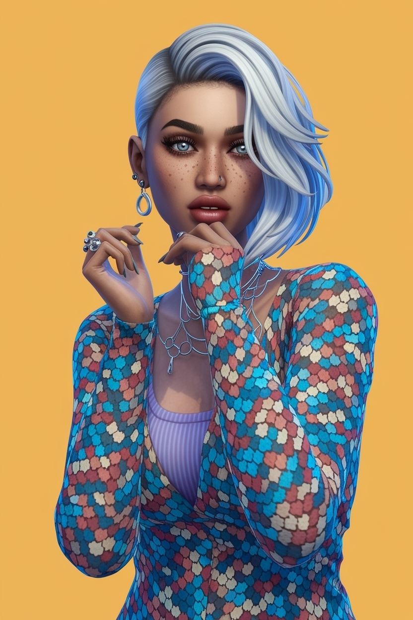 Explore Sims 4 CC Nose Piercing for Your Characters outfit idea