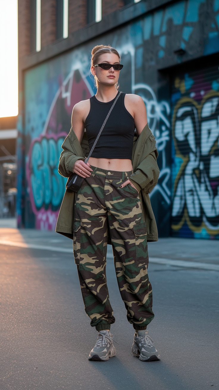 How to Style Camo Cargo Pants Effortlessly outfit idea